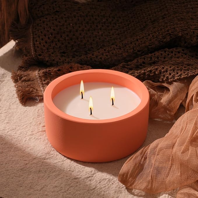 Viyffo Fall Candles - Pumpkin Spice, 3 Wick Large Scented Candle, 20oz Soy Candles for Women & Men, Non Toxic Aromatherapy Candle, Ceramic Velas Perfect for Autumn Home Decor & Gift - Bloomnest