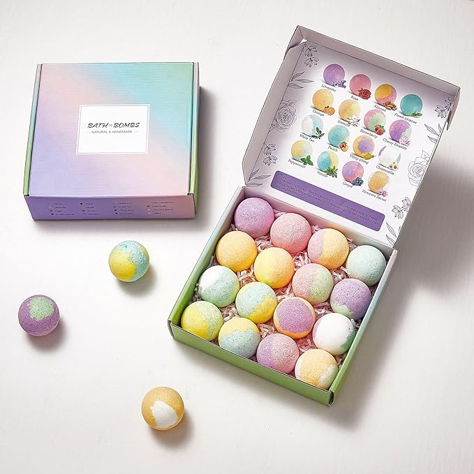 Organic Bath Bombs Women,Nature Bath Bombs for Women Relaxing,Womens Bath Bomb Gift Set - Bloomnest