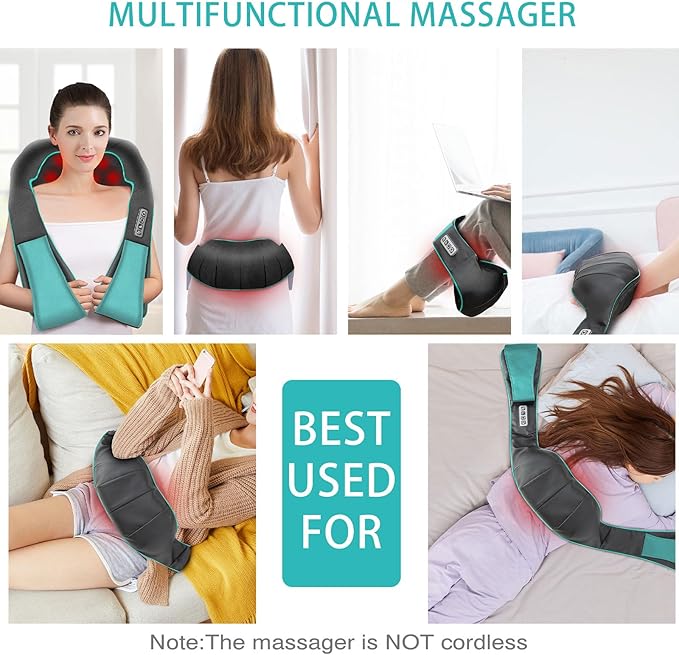 AERLANG Fathers Day Dad Gifts Neck Massger,Shiatsu Neck and Back Massager with Heating Neck and Shoulder Massager Deep Kneading Pillow for Massage Home Office Car Use Gifts for Women Men Dad Mom - Bloomnest