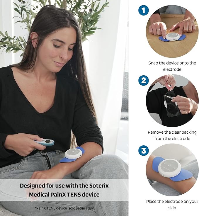 Soterix PainX TENS Unit Electrode Gel Pad Refills - 1 Pack of 6 Pads (Small) - Muscle Stimulator Relaxer Wireless Pads for Relief on Knee, Back, Neck