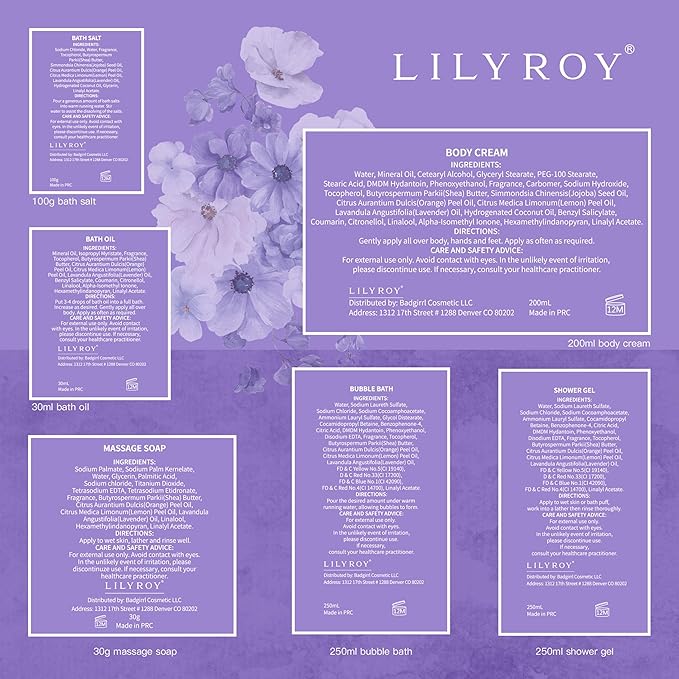 Valentines Day Gifts for Women - 8 Pcs Lavender Bath and Body Gift Set for Women, Spa Gift Basket | Mothers Day Gifts for Mom, Birthday, Self Care, Christmas Gift, All Occasion - Bloomnest