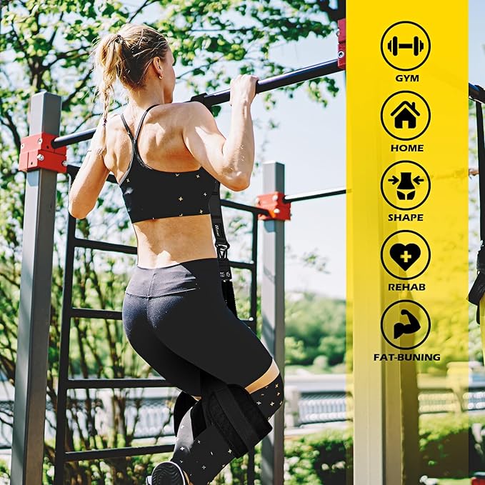 Pull Up Assistance Bands, Adjustable Heavy Duty Resistance Band for Pull Up, 3 Pull Up Bands, Comfortable Fabric Feet/Knee Rest, Assistance Bands for Pull-Up, Home Fitness, Body Stretching - Bloomnest