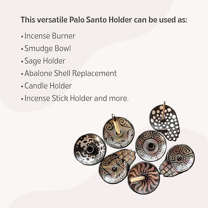 Palo Santo Holder with 5 Sticks - Luna Sundara Handmade Ceramic Incense Burner - Apricot Chulucanas Pottery from Peru - Smudge Bowl for Sage - Aromatherapy Gift Set LunaSundara