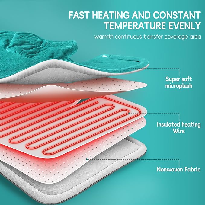 Christmas Gifts for Women, Mom, Neck Shoulder Heating Pad Gift for Men, Dad, Fathers Day, Electric Weighted Heat Pads for Back, Cramps and Leg, Mothers Day Gifts for Mom from Daughter, Son - Bloomnest