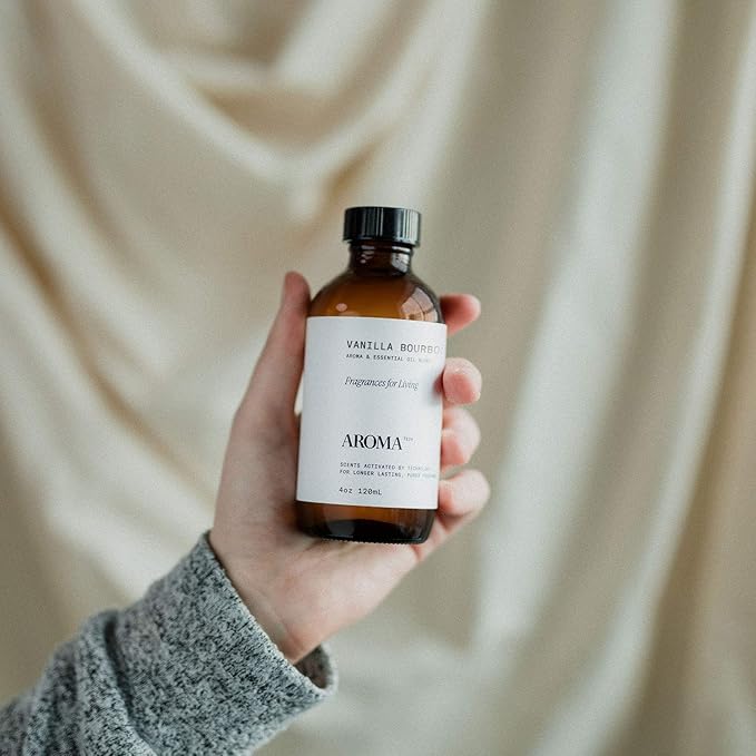 AromaTech Vanilla Bourbon Aroma Essential Oil Blend: Luxury Hotel Inspired Aromatherapy with Vanilla Bean, Bourbon & Oak Barrel for Ultrasonic Diffusers & Nebulizers - 4 fl oz, 120 mL - Bloomnest