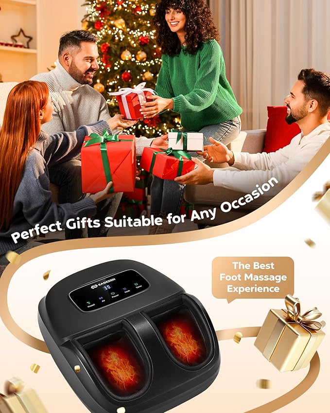 Foot Massager Machine with Heat, Shiatsu Foot Massager with Wireless Control, 2026 Upgraded Deep Kneading, for Plantar Fasciitis, Neuropathy, Birthday Gifts for Women Mom Men Dad, Up to Foot Size 14 - Bloomnest