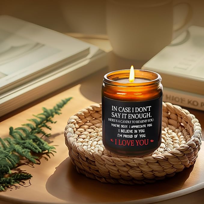 MOASITN Valentines Day, Birthday, Anniversary Candle for Men, Women, Unique & Funny I Love You Couples Candles for Her Him, Boyfriend, Girlfriend, Lavender Scented Candle Candles for Husband Wife - Bloomnest