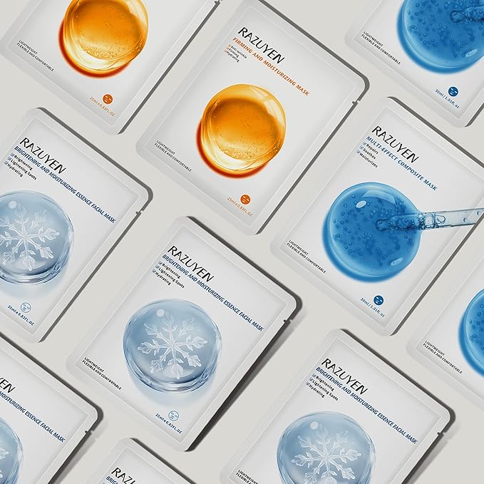 Face Sheet Masks, 9 Variety Packs, Peptide, Vitamin C & Panthenol B5, Antiaging, Brightening,Soothing Facial Skincare Gift Set for All Skin,Moisturizing Mask Set, Valentine's Day Gifts for Her - Bloomnest