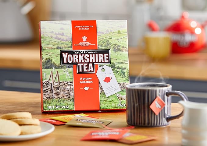 Yorkshire Tea Assorted Teas Sampler, Variety Gift Box, Individually Wrapped Bags, 20 Count (Pack of 1), Gold, Red, Caramelised & Malty Biscuit Brews, Caffeinated, Enjoy Hot or Iced, 20 Teabags - Bloomnest