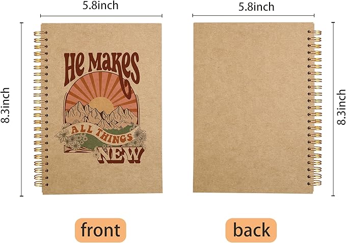 Christian Spiral Notebook,Christian Journal,Christian Notebook for Women Men Writing,Bible Cover Spiral Notebook 8.3ร5.5 Inch Kraft Paper - Bloomnest