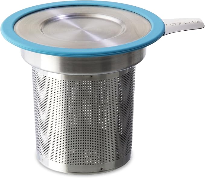 FORLIFE Brew-in-Mug Extra-Fine Tea Infuser with Lid, Turquoise - Bloomnest