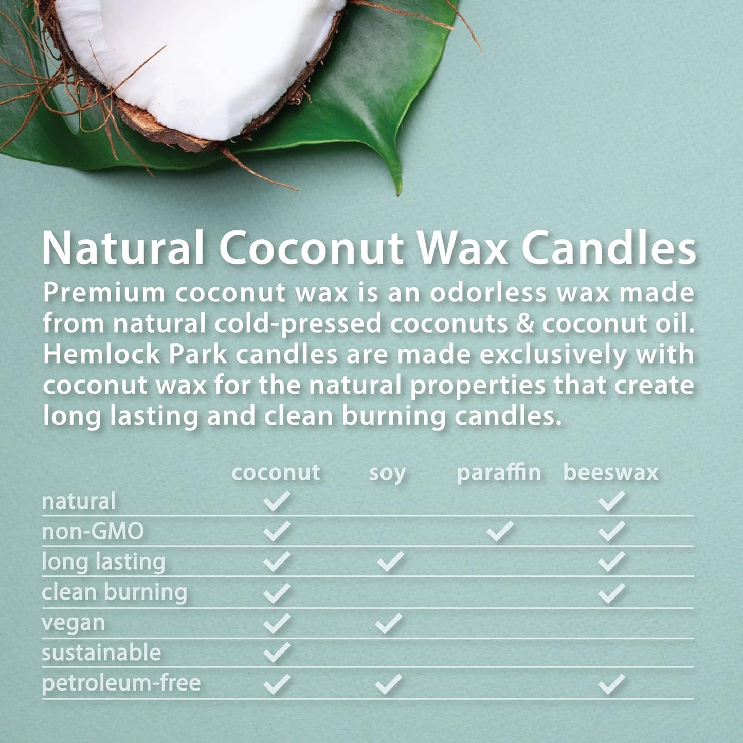 Hemlock Park Crackling Wood Wick Candle Handcrafted with Natural Coconut Wax (Large 16 oz, Teakwood)