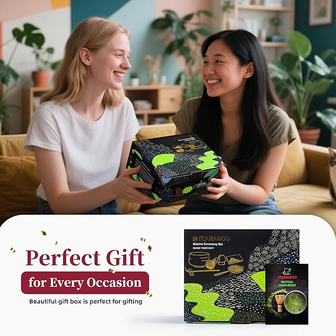 TEANAGOO Matcha Whisk Set,7 Pcs Matcha Set,Matcha Kit for Ceremony,Matcha Tea Set for Making Breakfast/Latte,Starter Kit Set and Bowl with All Accessories,Gift for Friend/Family - Bloomnest