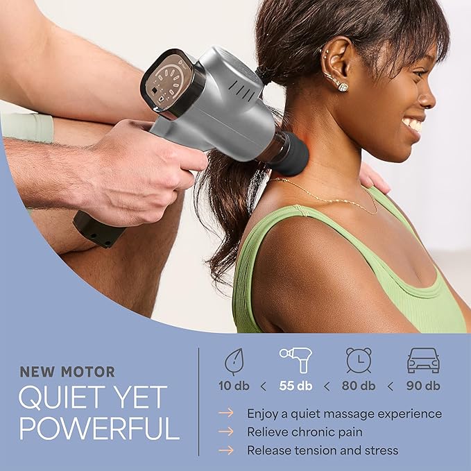 LifePro Massage Gun & Holder (Sold Separately) – Percussion Muscle Massager for Athletes with 8 Heads & 6 Speeds – Deep Tissue Back Muscle Extender for Recovery - Bloomnest
