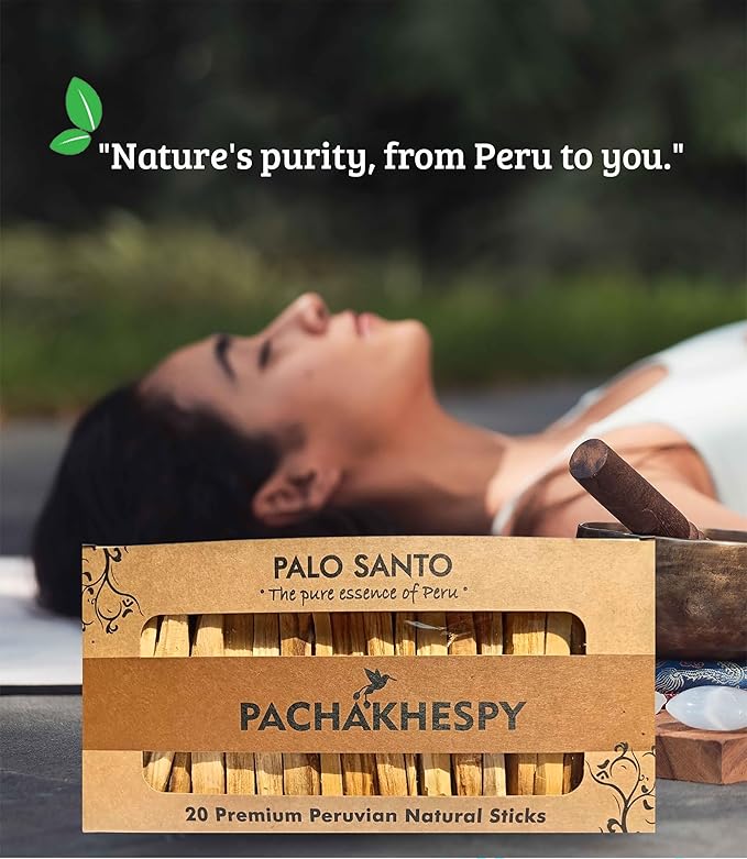 Authentic Premium Palo Santo from Peru 20 Pack of Natural Holy Wood Hand Harvested Smudging Sticks for Home Fragrance Energy Cleansing Meditation Spiritual Rituals Anti Stress Wellness Incense