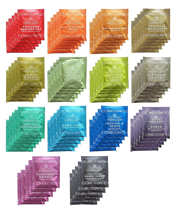 Harney & Sons Assorted Tea Bag Sampler 70 Count Bundle Great for Birthday, Hostess and Co-worker Gifts - Bloomnest