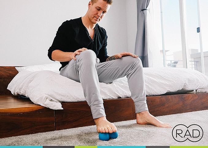 RAD Stiff Peanut Massage Ball – High Density Yoga Deep Tissue Roller Ball – Myofascial Release for Back, Neck, Feet, Psoas & Spine – Suboccipital & Thoracic Trigger Point Therapy