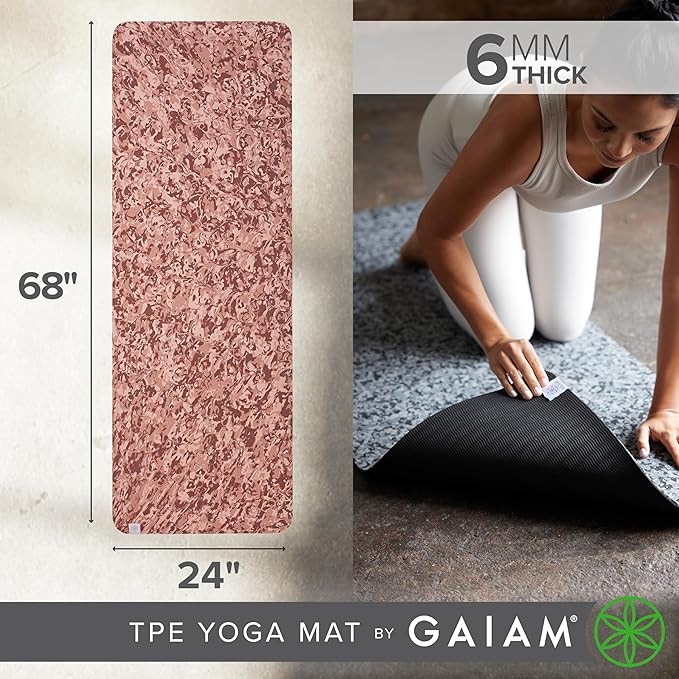 Gaiam Yoga Mat Performance TPE Exercise & Fitness Mat for All Types of Yoga, Pilates & Floor Exercises - Bloomnest