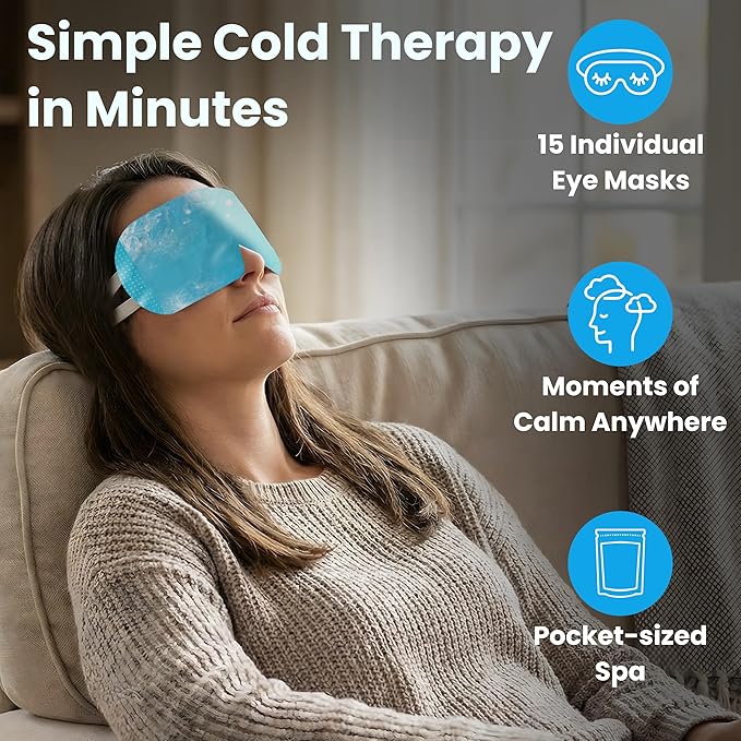 CHILL Cooling Eye Mask – Cold Eye Mask for Puffy Eyes, Cool Eye Compress for Sleep, Ice Eye Mask, Ice Pack for Eyes, Valentines Gifts for Her - Gifts for Women, Wife, Bridesmaids, Bachelorette Party - Bloomnest