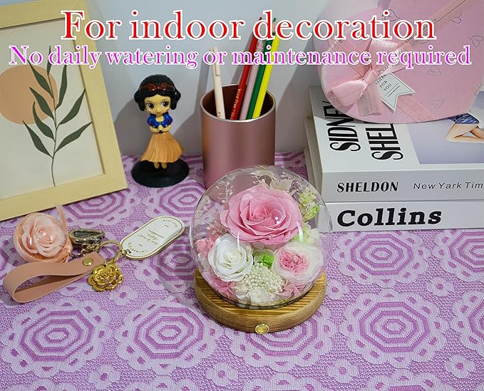 Valley of Rain & Forest Long-Lasting Real Flowers, Unique Floral Gift For you to send Love for All Occasions, for Indoor Decoration (Pink Rose & White Roses Arrangement) - Bloomnest