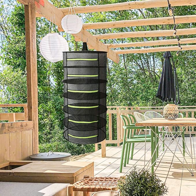 2 PCS Herb Drying Rack 6 Layers Mesh Hanging with Zipper Opening, Herb Dry Net for Drying Herb Plant Bud Flower Food Meat Fruits & Tea with Hooks and Garden Scissor - Bloomnest