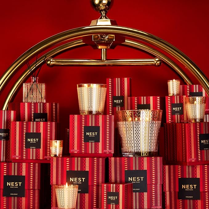 NEST New York Scented 3-Wick Candle, Holiday - 21.2 oz - Up to 100-Hour Burn Time - Reusable Glass Vessel - Bloomnest
