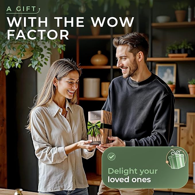 WALDWERK Electric Salt and Pepper Grinder Set (300 mAh Rechargeable Battery) - Salt and Pepper Shakers with Elegant Acacia Wood Stand β Rechargeable Automatic Salt and Pepper Grinder Set - Bloomnest