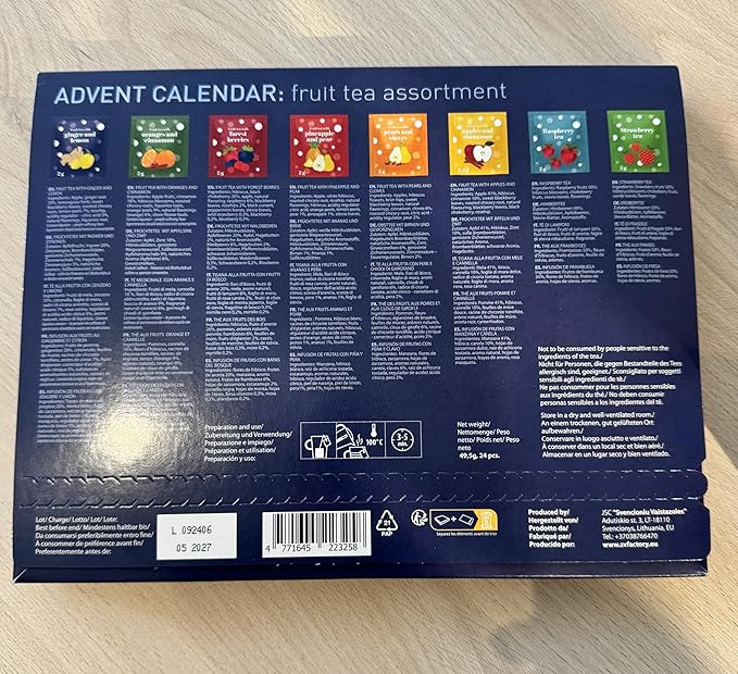Tea Advent Calendar 2025 by Acorus – 8 Christmasy flavors – 24 tea bags For The Christmas Countdown – Gift Idea For Festive Winter Period - Bloomnest