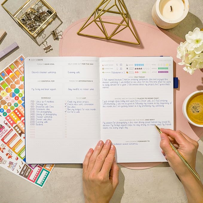 Clever Fox Self-Care Journal – Wellness & Daily Reflection Notebook – Mental Health & Personal Development – Self-Care, Meditation & Mood Journal for Women & Men – Large (Mystic Blue) - Bloomnest