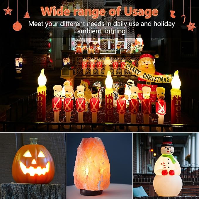 Meonum 10 FT Blow Mold Light Cord with 2 E27 E26 Light Bases, Compatible with MB48 Replacement Cord for Blow Molds, Mold Accessory Cord Kit with Switch Fuse Plug for Halloween Christmas Salt Lamp - Bloomnest