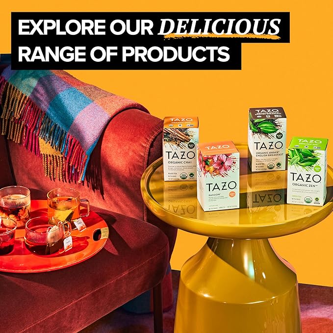 TAZO Tea Bags, (JOY, Passion, Pumpkin Chai, Vanilla Caramel Chai, Wild Sweet Orange, Peachy Green) (1ea) (Variety Pack) - Bloomnest