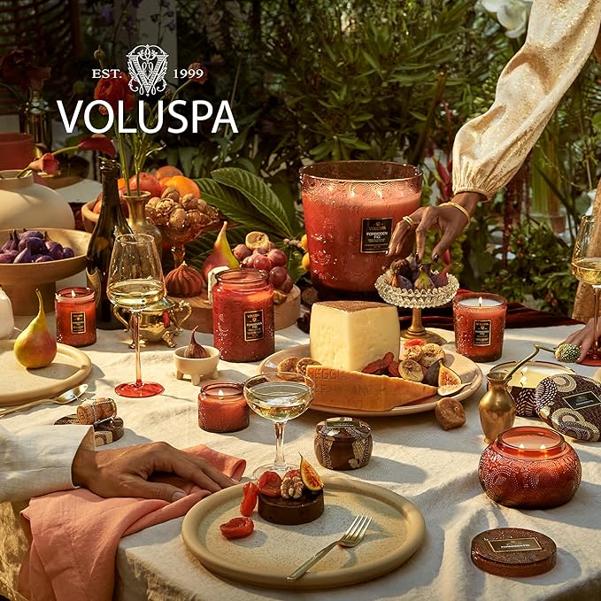Voluspa Forbidden Fig Scented Reed Diffuser, 3.4 Oz, Luxury Fragrant Reed Diffusers for Home, Handcrafted in The USA