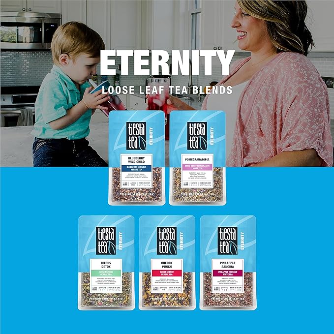 Tiesta Tea - Cherry Punch, Loose Leaf, Sweet Cherry Herbal Tea, Premium Blend, Non-Caffeinated, Makes Hot or Iced & Brews Up to 25 Cups, 2oz Resealable Pouch - Bloomnest