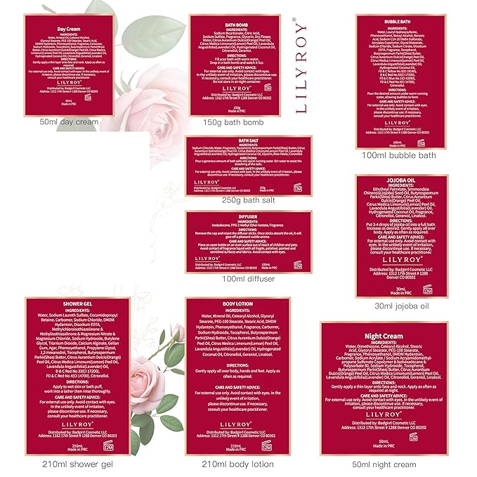 Valentines Day Gifts for Women - 19-Piece Luxury Rose & Cherry Blossom Spa Gift Basket Set Bath and Body Gift Sets Care Kit with Necklace | Christmas Gifts, Mothers Day Gifts Baskets for Mom, Wife - Bloomnest