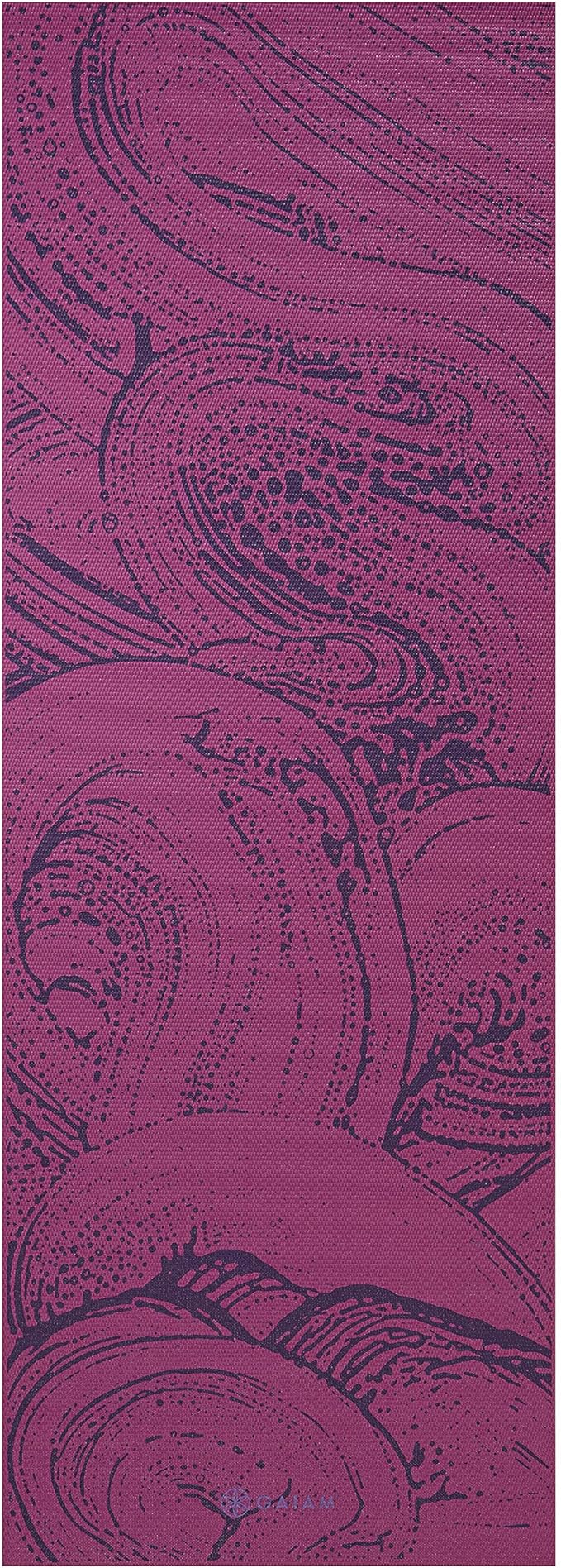 Gaiam Yoga Mat - Premium 6mm Print Reversible Extra Thick Non Slip Exercise & Fitness Mat for All Types of Yoga, Pilates & Floor Workouts (68" x 24" x 6mm Thick) - Bloomnest