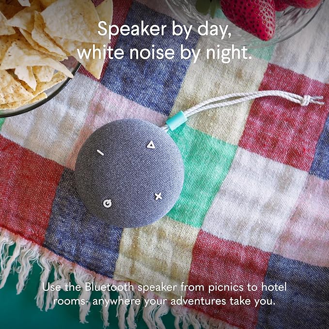 SNOOZ Go - Portable Travel Sound Machine, 6 Sounds, Fan, Pink & White Noise, Rechargeable Bluetooth Speaker, Sleep Aid for Adults, Kids, Office Privacy, Sleeping Essential for Gift Registry - Charcoal - Bloomnest