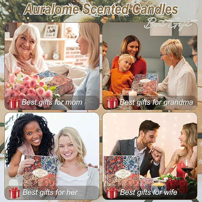 Scented Candles Gifts for Women - Soy Wax Natural Candle Set Aromatherapy Outdoor Indoor Small Aroma Candle Gift 4 PCS 4.4 Oz for Mothers Day Birthday Valentines Christmas Home Spa Bath Yoga - Bloomnest