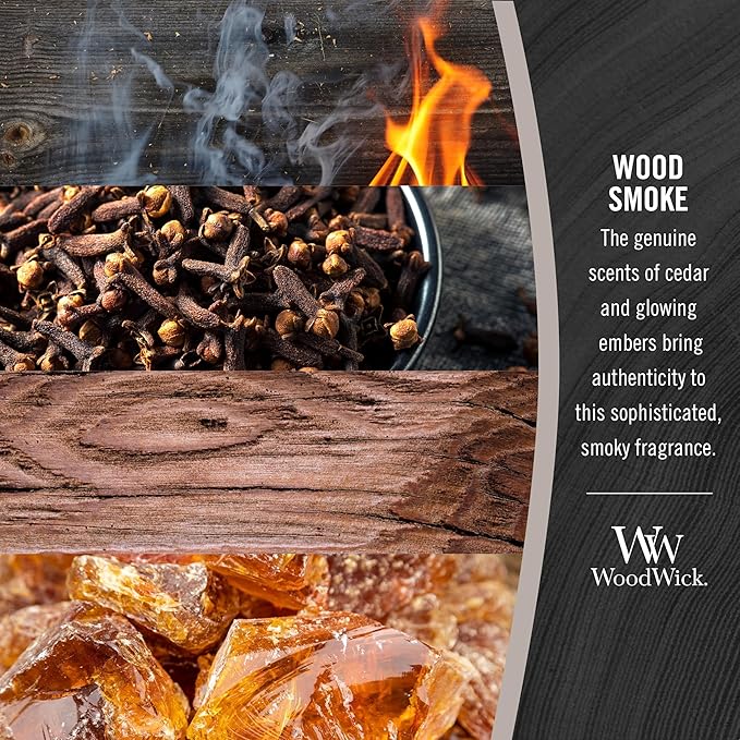 WoodWick Wood Smoke Holiday Candle Gifts for Women and Men, 16 oz Ellipse Candle with Crackling Wick - Bloomnest