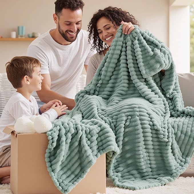 Bedsure GentleSoft Large Fleece Blanket for Bed - Cozy Soft Throw Blankets for Women, Cute Large Throws for Girls, Sage Green, 120x120 Inches - Bloomnest