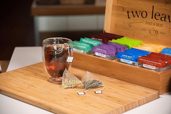 Two Leaves and a Bud Alpine Berry Herbal Tea Bags, Naturally Caffeine Free, Whole Leaf Herbal Tea in with Hibiscus in Sachets, 100 Count - Bloomnest