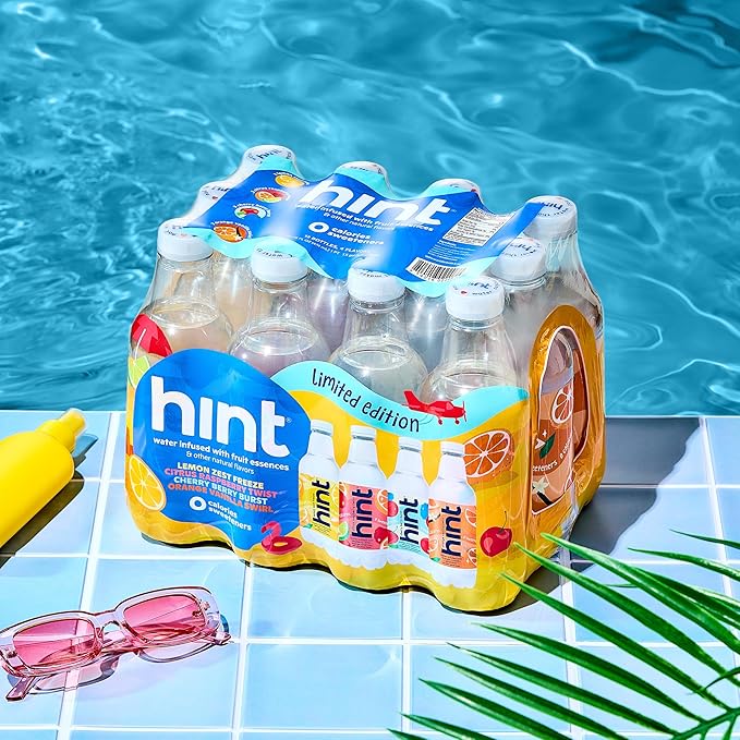 Hint Fruit-Infused Bottled Water, Summer Classics Variety Pack - Sugar Free Flavored Water with Zero Calories, Natural Fruit Essences, and No Artificial Sweeteners - 16 Fl Oz (Pack of 12) - Bloomnest