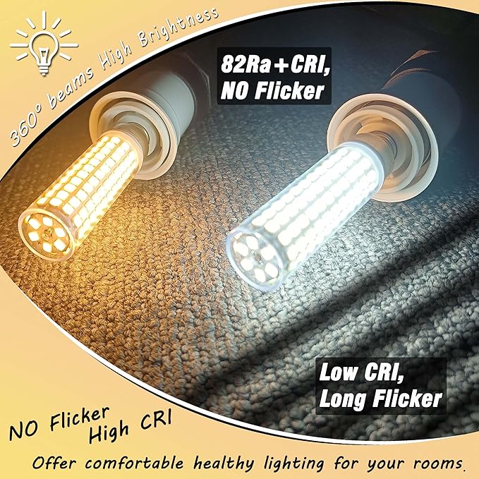 E12 100 Watt Equivalent LED Corn Bulbs 10W 4000K Natural White 1200lm 120V C7 T6 E12 LED Ceiling Fan Light Bulbs for Chandelier Pendant Lighting Candelabra Light Bulbs, Non-dimmable, 4 Pack - Bloomnest