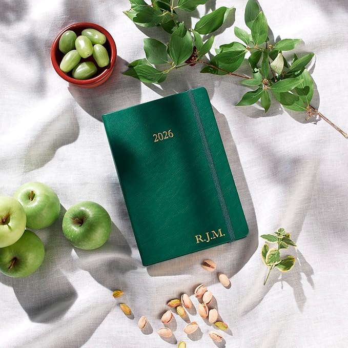 Wykeham's Executive 2026 Daily Journal Planner β US Public Holidays & Format β Customization Available (Personalized Racing Green, 8.5"Γ5.5") - Bloomnest