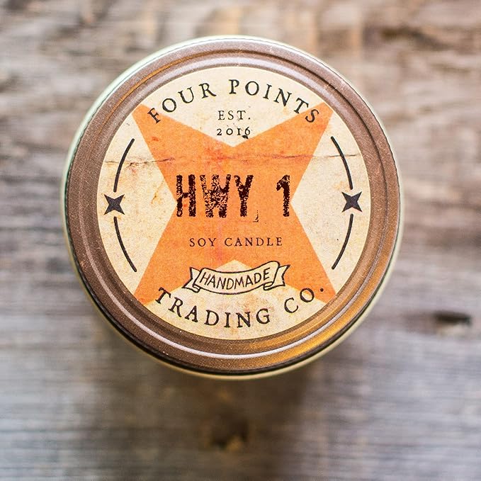 HWY-1 Scented 4 Oz Soy Aromatherapy Candle w/Jar - Four Points Trading Co. - Bloomnest