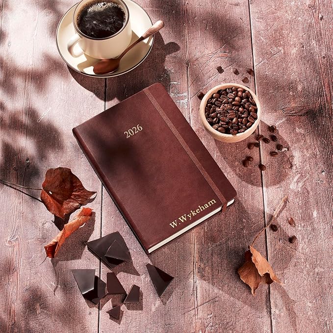 Wykeham's Executive 2026 Daily Journal Planner β US Public Holidays & Format β Customization Available (Personalized Conker, 8.5"Γ5.5") - Bloomnest
