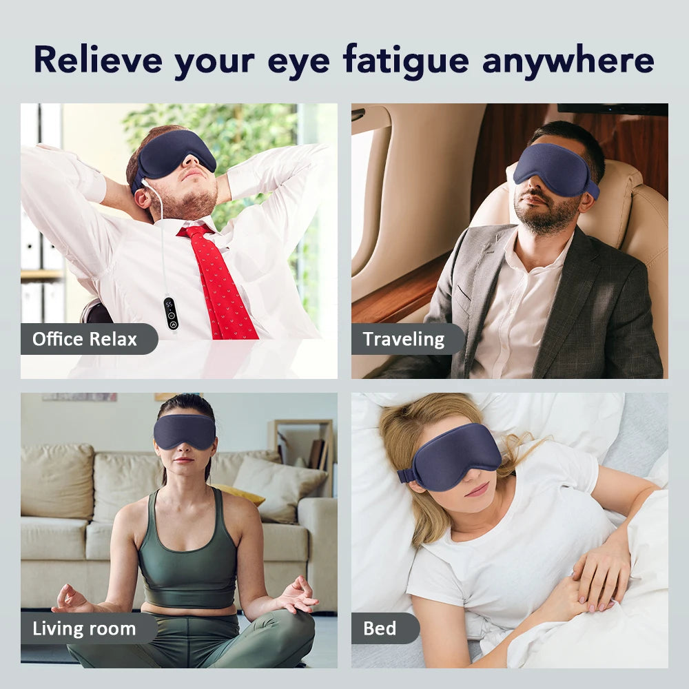 Hot Compress Electric Steam Eye Mask 3D Massage Constant Temperature Smart Timing Sleep Shading Sleeping Mask Eye Relief Bloomnest