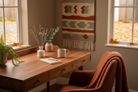 fall home reset with reed diffuser for autumn focus and productivity