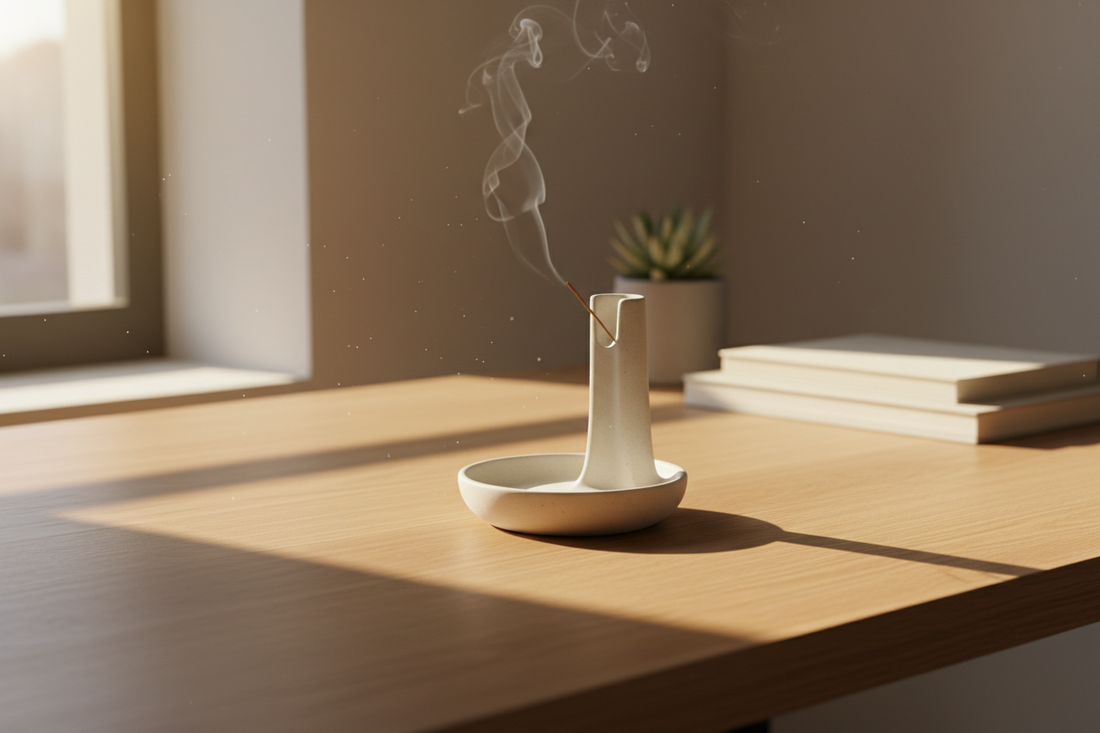 A beautiful ceramic incense holder creating a peaceful atmosphere for home relaxation, by Bloomnest.