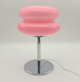 Table Lamp for Bedroom,Mid Century Modern Lamp for Nightstand, Dimmable Retro Egg Tart Bedside Small Lamps,Unique Home Mushroom Decor Aesthetic Cute Table Lamps nightstand lamp (Pink) - Bloomnest