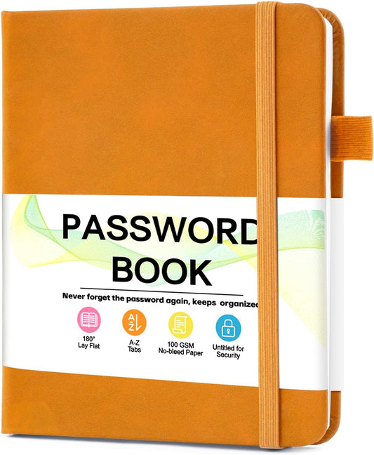 Password Keeper Book with Alphabetical Tabs，4.3"x5.7" Small Password Books for Seniors Password Notebook for Internet Website Address Log in Detail